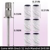 100 Pcs (180 Grit White)Sanding Bands Nail Drill Bit with