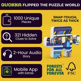 QUOKKA 1000 Piece Jigsaw Puzzle for Adults Galactic Tails – Premium Box Packaging with Extra Fun Challenges - Stunning Galaxy Dog Puzzle - Perfect for Relaxation & Creativity & Gift Giving