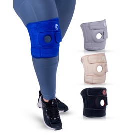 KARM Plus Size Knee Brace for Women & Men Plus Size - Adjustable Knee Support Brace for Meniscus Tear, Arthritis Pain, Compression with Side Stabilizers - Obese People (4XL/5XL/6XL Blue)