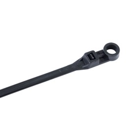 Gardner Bender 45-308MTUVB Mounting Cable Tie, 8 Inch., 50 lb. Tensile Strength, Wire / Cord Management Industrial and Household Use, Nylon Zip Tie, 15 Pk., UV Resistant Black
