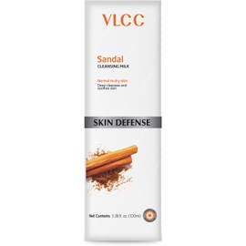 VLCC Leche Limpiadora Sandal - Limpiador Facial Profundamente Hidratante con Sándalo y Aceite de Almendra - Limpiador Facial No Espumoso - 100 ml