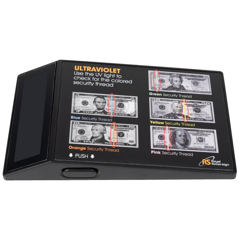 Royal Sovereign Portable Ultraviolet Counterfeit Detector, U.s. Currency, 2.6 X