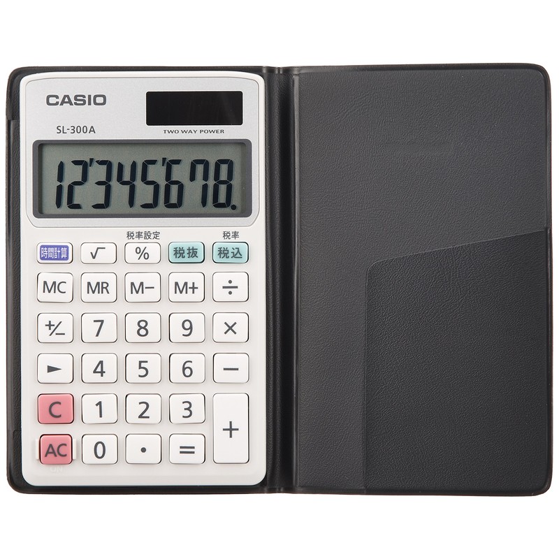 カシオ パーソナル電卓 時間・税計算 手帳タイプ 8桁 SL-300A-N