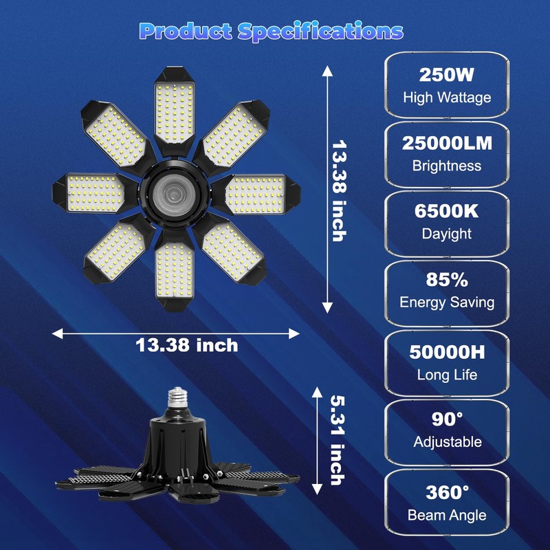 Garage Lights - Super Bright 25000LM Garage Lights Ceiling Led