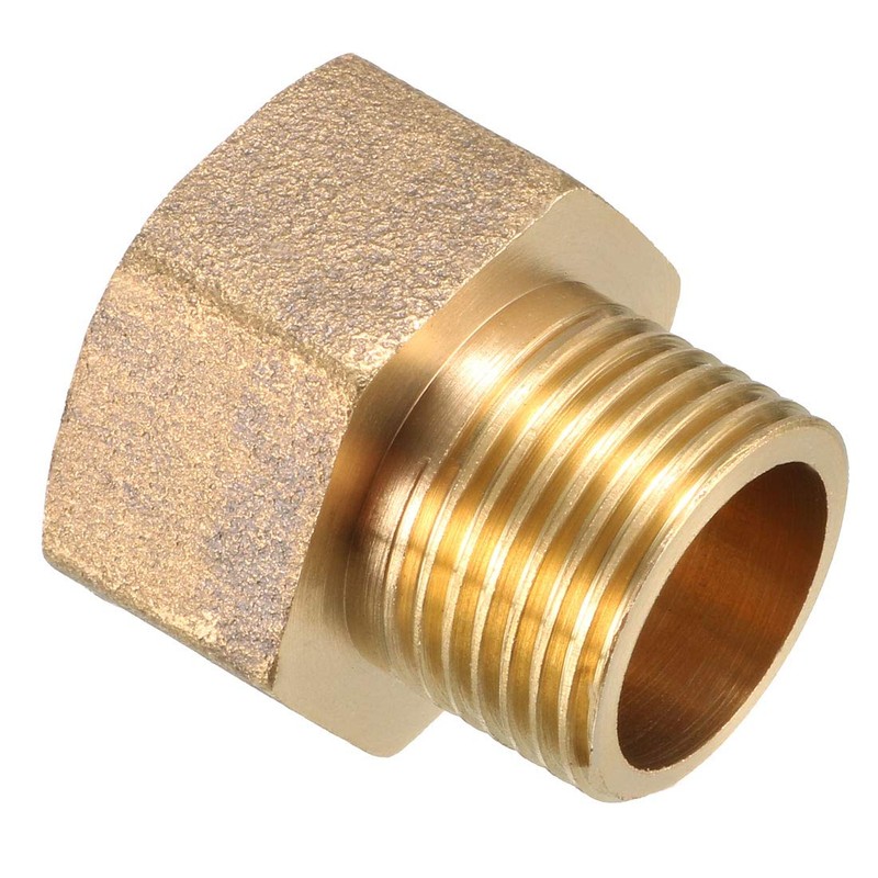 sourcing map Brass Threaded Pipe Fitting G3/8 Male x G1/2