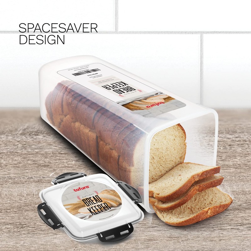 Tafura Bread Container [Pack of 2] Plastic Bread Box |