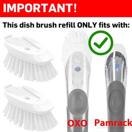 Dish Brush Refill, 4 Pack Dish Brush Replacement Head for OXO Dish Brush, Brush Dispenser Refill Fits Soap Dispensing Handle