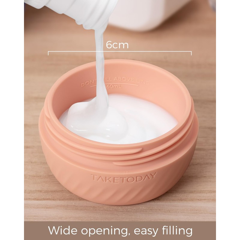 TakeToday Travel Containers for Toiletries, Leak-proof, TSA Approved, Refillable Silicone