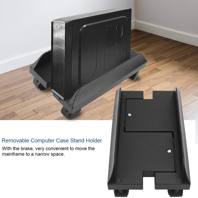 Computer Tower Stand, Ventilated Adjustable Mobile CPU Stand with 4