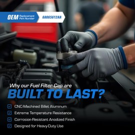6.7 Fuel Filter Cap Billet Aluminum - Ram Fuel Filter Cap Replacement for 2010-2019 Ram 6.7L 2500 3500 4500 5500 Diesel Engine 68065612AA