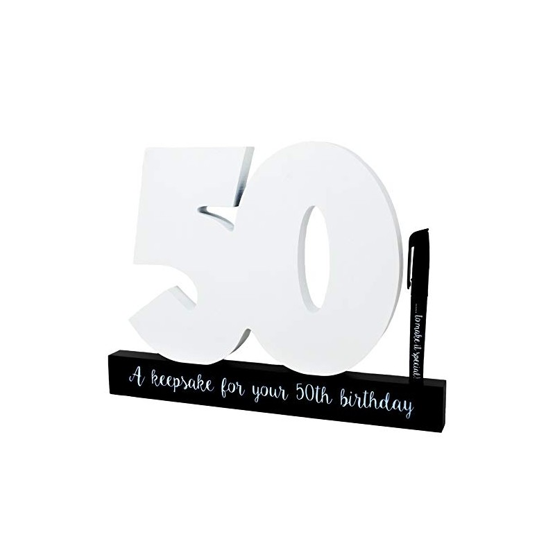 Royal County Products Ltd Happy 50th Birthday Wooden Freestanding Signature