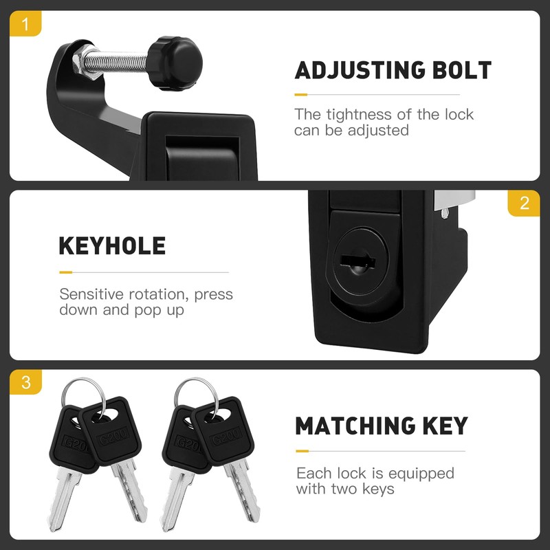 VILLCASE 2Pcs Compression Latch Lock Zinc Alloy Adjustable Sealed Large