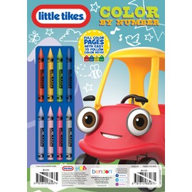 Little Tikes Let's Go Cozy Coupe 32 Page Color by Number Coloring Book with 8 Crayons 52743