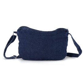 Denim Indigo Hobo Cross Body Bag Womens Shoulder Bag, Ultramarine Blue, Small