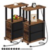 TUTOTAK Small Narrow End Tables, Side Tables with 2 Fabric