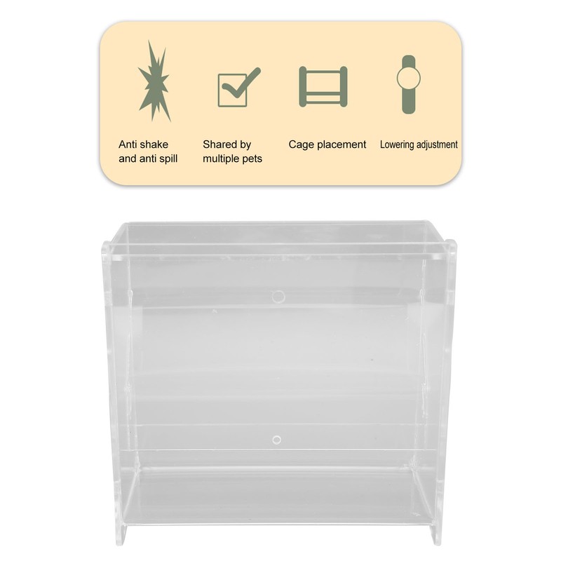 Rutin Chicken Feeder Automatic Clear Acrylic Bird Cage Feeder for