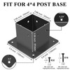 4x4 Post Base, 4Pcs Post Brackets (Inner Size 3.5"x3.5"), Black