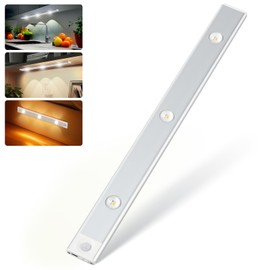 Under Cabinet Light Rechargeable, CT CAPETRONIX Dimable Closet Lights Wireless with 3 Color Temperatures 3 Modes, Battery Operated Under Counter Lights for Kitchen Motion Sensor Light Indoor,17.7 inch