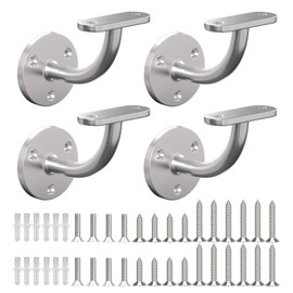 Handrail Stair Brackets, 4 Pack Heavy Duty Stainless Steel 304 Satin Nicke Hand Rail Bracket for Stairways Handrail, Staircase Bracket