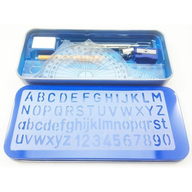 10 Pcs Maths Geometry Compass Set School Ruler Protector Square