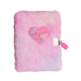 Girls Secret Diary With Lock And Key, A6 Plush Cover Notebook, Heart Journal Notebook, Lockable Notebook For Girls, Notebook With Lock For Girls, Heart Shaped Diary For Travel, Home, Offices
