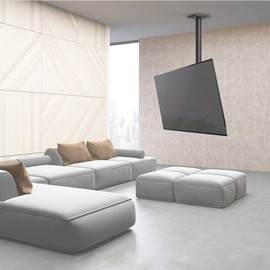 Barkan TV Ceiling Mount, 29-65 inch Full Motion - 3 Movement Flat/Curved Screen Bracket, Holds up to 88 lbs, Telescopic Height Adjustment, Lifetime Limited Warranty, Fits LED OLED LCD Black