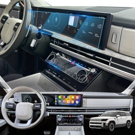 For 2025 Hyundai Santa Fe Screen Protector - (6PCS) 2025 Santa Fe (SE/SEL/XRT/Limited/Calligraphy) 12.3 Inch Screen Protector 9H Tempered Glass Navigation Dashboard - HD 2025 Santa Fe Accessories