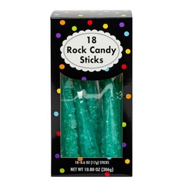 Amusemints Rock Candy Individually Wrapped Sticks (Robin Egg Blue) - 18 PC Box - Colorful Hard Candy, Perfect for Parties, Gifting & Nostalgic Treats