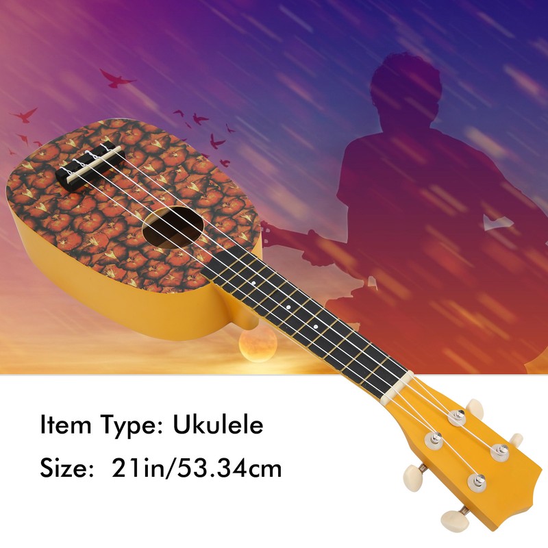 21in Ukulele with Carry Bag Tropical Fruit Pattern for Beginners