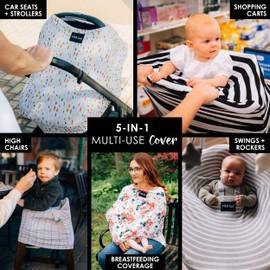 Milk Snob Original 5-in-1 Cover - Nursing Cover for Breastfeeding - Baby Car Seat Cover, Carseat Canopy & Stroller - Essential All-in-One Cover - Gift for Mom, Baby (Quinn)