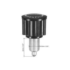 PATIKIL Pull-up Spring Knob M16 Pull Pin Knob 22mm Thread Length Exercise Bike Pin Knob Screw Replacement Part for Fitness Equipment Bicycle Equipment, Black