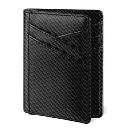 Miroddi Men's Wallet, Bifold Minimalist Wallets for Men, Leather Front Pocket Wallet, Credit Card Holder for Men, RFID Blocking Wallet, 9 Card Slots and 4 Storage Pockets, Carbon Black
