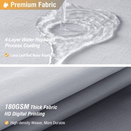BTTN Extra Long Shower Curtain - 72 x 84 Inch Long Ombre Linen Textured Fabric Shower Curtain Set with Hooks, Modern Simple Decor, Tall Hotel Spa Luxury Cloth Shower Curtains for Bathroom - Grey