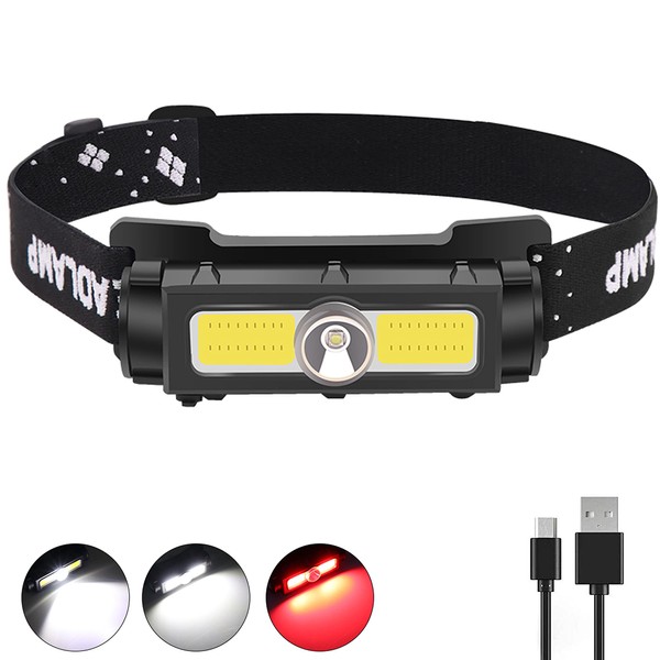 BESTSUN Rechargeable LED Headlight, Super Bright 1200 lumens COB Headlamp