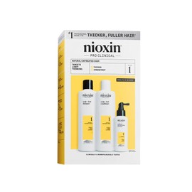 Nioxin Kit #1 de Crecimiento de Cabello, para Cabello Natural con Caída Moderada (3 Piezas: Shampoo 300ml + Acondicionador 300ml + Tratamiento 100ml)
