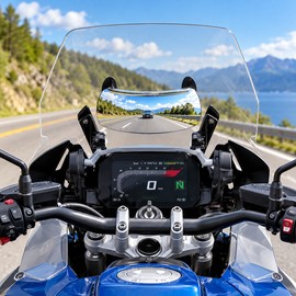 180° Wide-Angle Motorcycle Rearview Mirror for Blind Spot Visibility – Adjustable Windshield Mirror for Everyday Riding