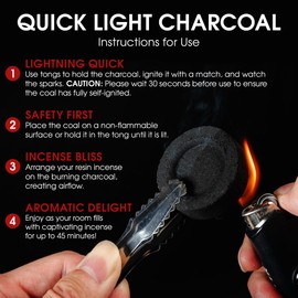 Sunlight® Charcoal Tablets for Incense– Quick Light Charcoal Tablets – Charcoal Disk Lights – 33 mm Resin Burner Rolls – – Charcoal Burner - Instant Fire Coal Tablet (100 Count (2 Pack).)