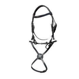 Countrypride STARLIGHT BASIC GRACKLE LEATHER BRIDLE WITH REINS SIZE FULL -SHET BLACK AND BROWN (Pony, Black)