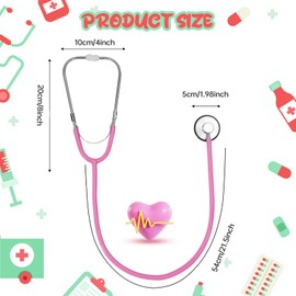 Kids Stethoscope, Real Working Nursing Stethoscope for Kids, Play Doctor Toy for Toddler, Boys Girls Doctor Nurse Cosplay Costume Accessories, Pink