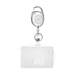 Karteo Ausweishülle mit Ausweisjojo weiß [1 Stück] Ausweis Jojo mit Karabinerhaken und Kartenhülle als Kartenhalter für Ausweise Dienstausweise