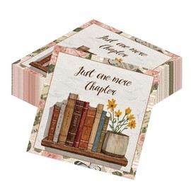 Rakuto Book Themed Party Napkins Decorations, 50PCS Vintage Just One More Chapter Baby Shower Decor, Book Club Birthday Decorations