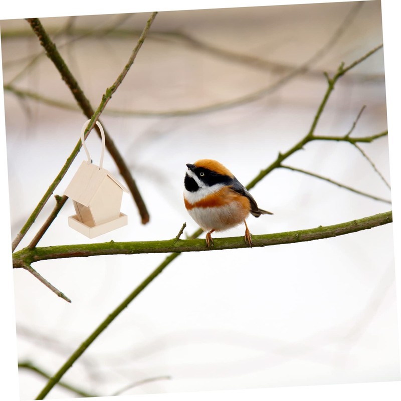Sosoport Acrylic Wood Bird Feeder Nest Outdoor Wild Bird Feeder