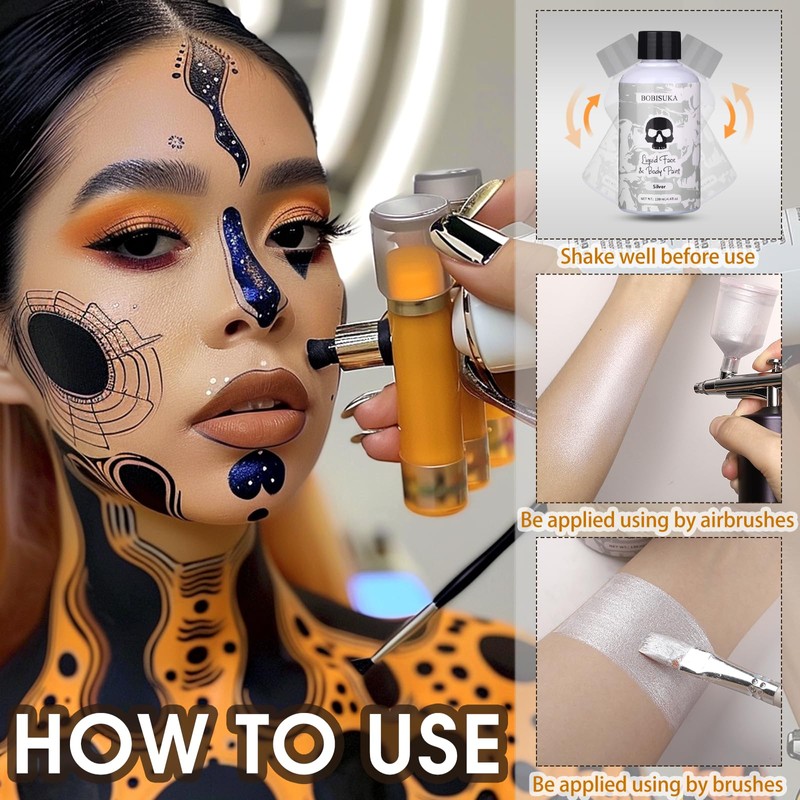 BOBISUKA Orange Liquid Texture Face and Body Paint Washable