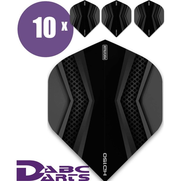 ABC Darts Unisex - Adult Pentathlon HD150 Xwing Dart Flights - Black, Classic