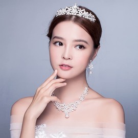 Uccellino Pearl Tiara, Set of 3, Hairpin Included, Ready to Use, Instruction Manual Included, Wedding, Party