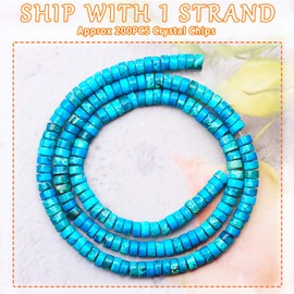 Natural Stone Heishi Beads for Necklace Making, 4 mm x 2 mm Small Flat Round Stone Loose Heishi Disc Gemstone Beads for Jewelry Making Craft Bracelet Earrings Necklace - Turquoise Blue Imperial Jasper
