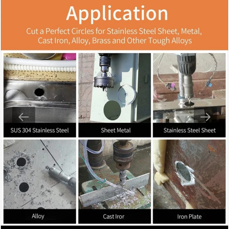 Meccion TCT Carbide Hole Saw Drill Bit 100mm 3-15-16" Heavy