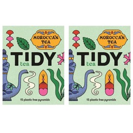 Tidy Tea, Moroccan Tea, 2 x 15 Plastic Free Pyramid Tea Bags, a Delicate & Smooth Green Tea with Moroccan Mint