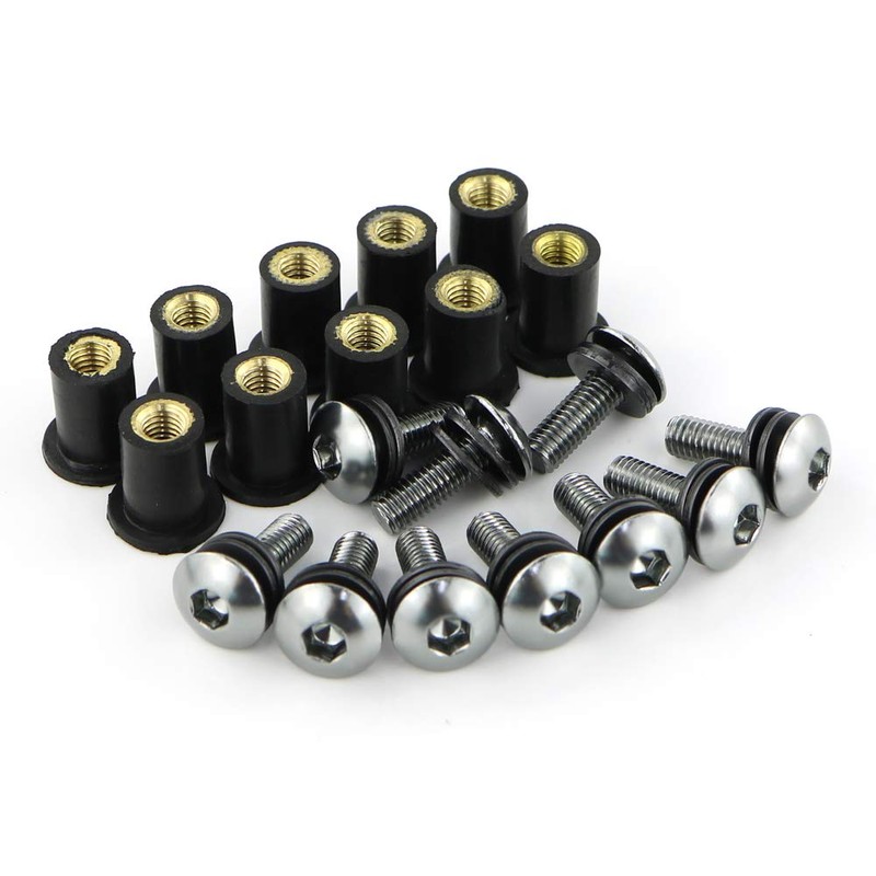 Xitomer 10 Sets M5x16 Alloy Motorcycle Windscreen Bolts Wellnut Bolt