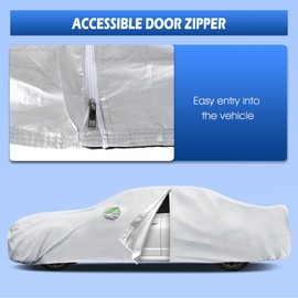 Car Cover Custom Fit for Dodge Charger 2006-2025, Migaven Waterproof Full Exterior Cover Sun Rain Protection with Door Zipper and Cotton Lining